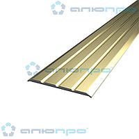 Алюмінієвий поріжок анодований прямий стик 38х2,35 ПАС-1320 Золото 0,9 м декоративний поріг для підлоги
