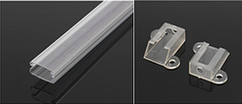 Профіль накладний пластиковий прозорий LEDTech для світлодіодної стрічки, лінійки LT-527 7*15 мм. Плати до 12 мм