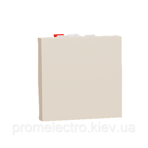 Вимикач 1 клавіший кнопковий 2 модуля Schneider Electric Unica New бежевий NU320644, фото 1
