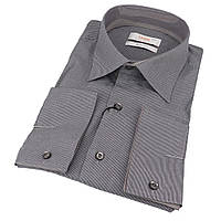 Чоловіча сорочка сірого кольору у дрібну смужку Desibel 0310 NDS 26