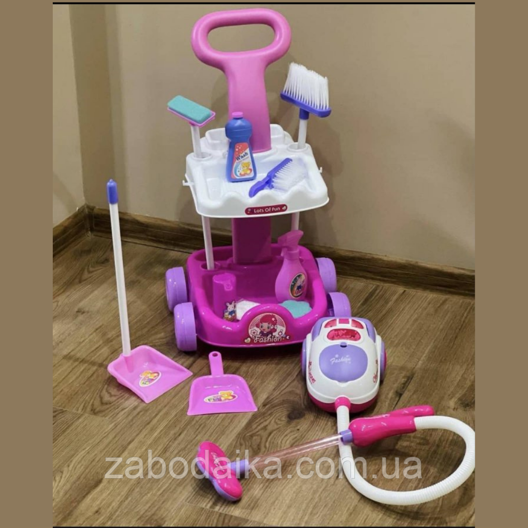 Дитячий ігровий набір для прибирання на візку, іграшковий пилосос із пінопластовими кульками A5938, фото 1