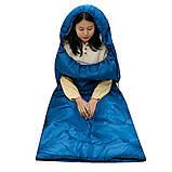 Спальний мішок туристичний з односторонньою блискавкою (А11) 190 х 70 см Синій, фото 3