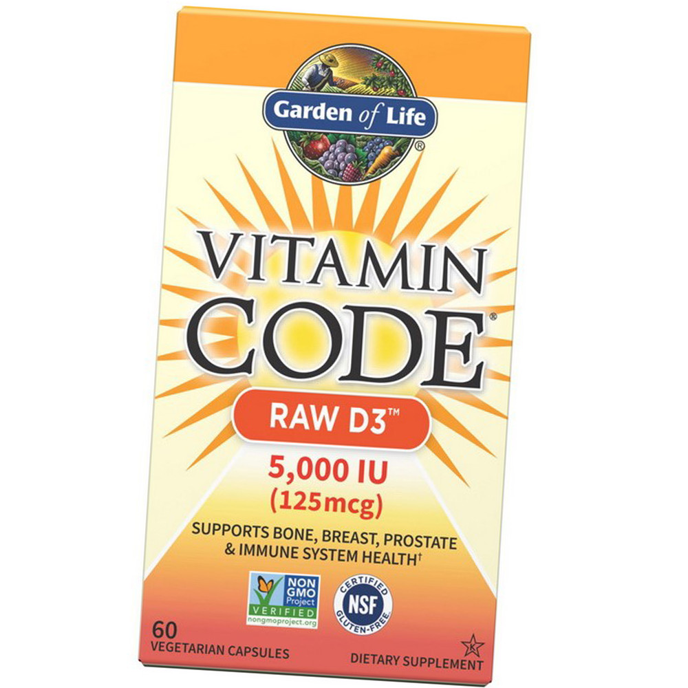 Вітамін Д 5000 Vitamin Code Raw D3 5000 iu 125 mcg 60 veg caps