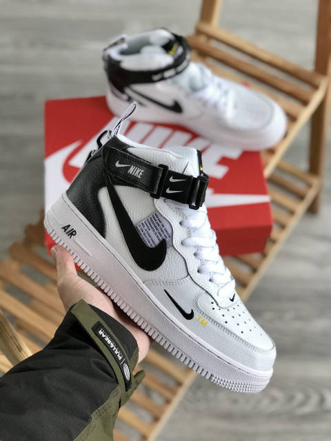 Nike air force 1 mid black white outlet