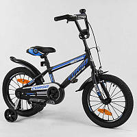 Велосипед детский 16 Corso MAX Speed ST-16120 усиленный обод и спица, черно-синий