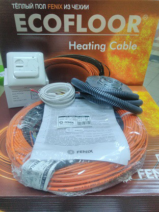 8,5-7 м2 Нагрівальний кабель 69 м 1200 Вт Fenix Ecofloor ADSV18, що гріє кабель, тепла підлога електрична