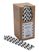 Трубочка паперова Beaumont 200x6 мм, 250 шт. чорно-біла (3873)