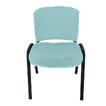 Плюшевий чохол на офісне крісло, натяжний на резинці MinkyHome. Бірюзовий (MH-201)