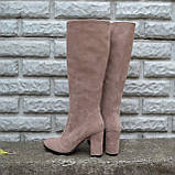 Замшеві чоботи на підборах, фото 4