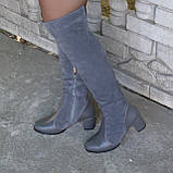 Замшеві ботфорти на підборах, фото 2