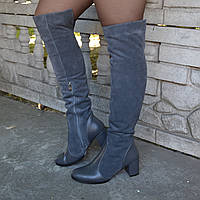 Замшеві ботфорти на підборах