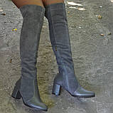 Замшеві ботфорти на підборах, фото 5