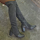 Замшеві ботфорти на підборах, фото 3