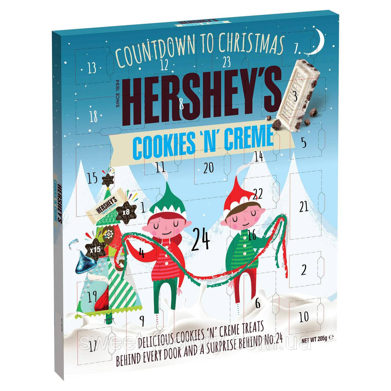 Набір цукерок Hersheys Advent Calendar Cookies Creme 205 g