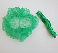 Одноразовая шапочка-гармошка на двойной резинке зеленый