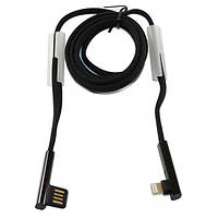 Кабель PZX V-113, Quick Charge Lighting Cable, 4.0A, Black, длина 1м, угловой, BOX