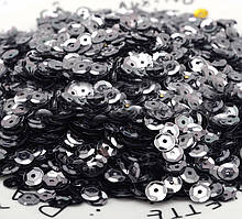 Паєтки круглі 6мм. Графітові (20грам = 1000шт)