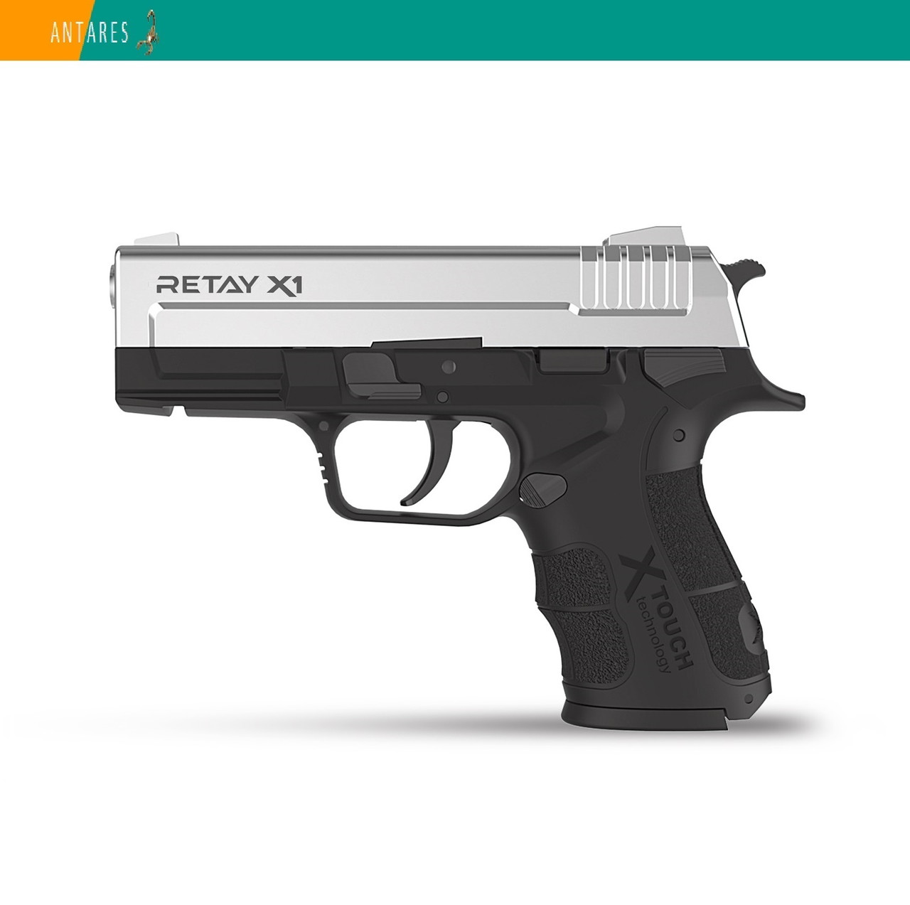 Пістолет стартовий Retay X1 Springfield eXtreme сигнально-шумовий пугач під холостий патрон хром Ретай (P570300C)