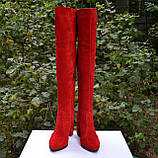 Замшеві ботфорти на високому каблуці, фото 3