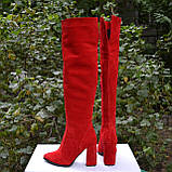 Замшеві ботфорти на високому каблуці, фото 4