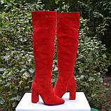 Замшеві ботфорти на високому каблуці, фото 2