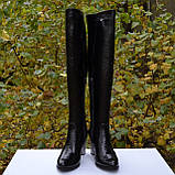 Шкіряні ботфорти на високому каблуці, фото 2