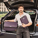 Сумка-Органайзер в багажник автомобіля від Carbag Чорний з фіолетовою ниткою, фото 6