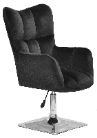 Лаунж крісло Oliver 4CH-Base чорний В-1011 хромована квадратна опора, з регулюванням висоти, фото 3