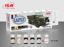 Набір фарб для Laffly V 15T (і інша французької техніки), 6 шт.. ICM 3009
