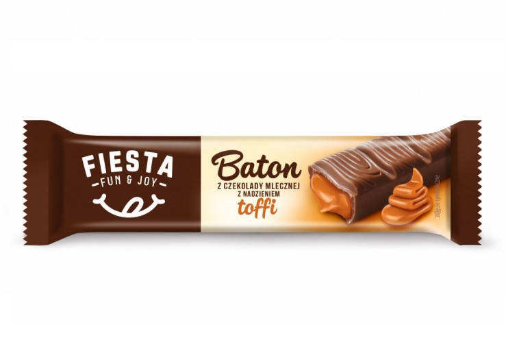 Батончик Шоколадний Фієста з начинкою Тоффі Fiesta Baton Toffi 43 м Польща, фото 1