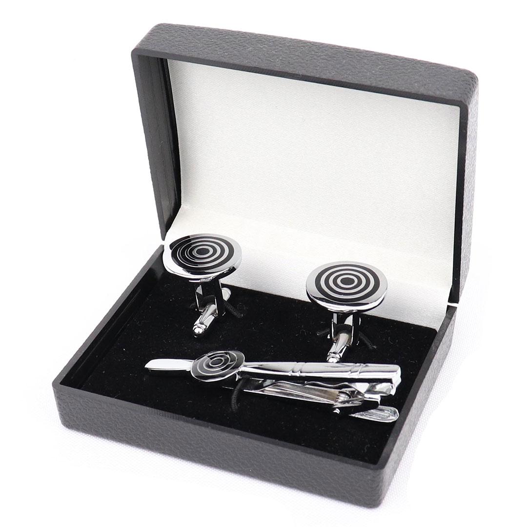 Якісний чоловічий набір запонки та затискач Brianze S3004, фото 1