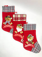 Рождественский носок для подарков новогодний носок красный 12 штук упаковка