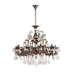 Велика люстра класика на ланцюгу десять ламп бронза