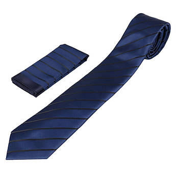 Синя чоловіча краватка у смужку Pierre Cavelli SPCompo-d.Blue2109