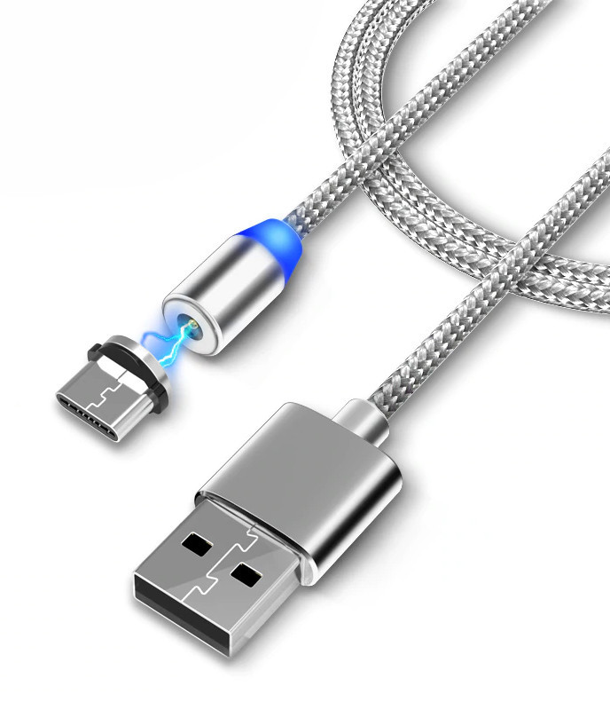 Магнітний кабель USB для Android M3 Silver (4993)