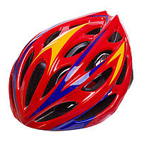 Шлем защитный с механизмом регулировки Zelart Fit AY-21 L 58-61 см Red-Blue-Yellow