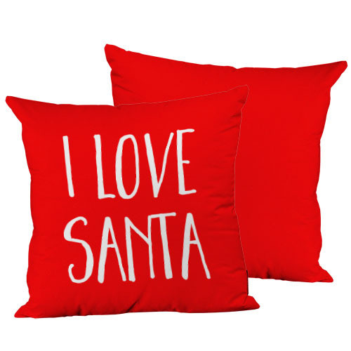 Подушка декоративна шовкова I love Santa 45x45 см (45IS_22NG037)