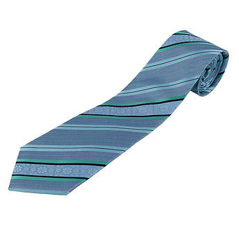 Широка чоловіча краватка Romendik strip-blue6 блакитного кольору