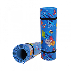 Килимок  - карімат  туристичний  IZOLON Decor Океан (1800х550x8 мм)  синій з малюнком