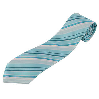 Турецька чоловіча краватка Romantica strip-marine бірюзового кольору