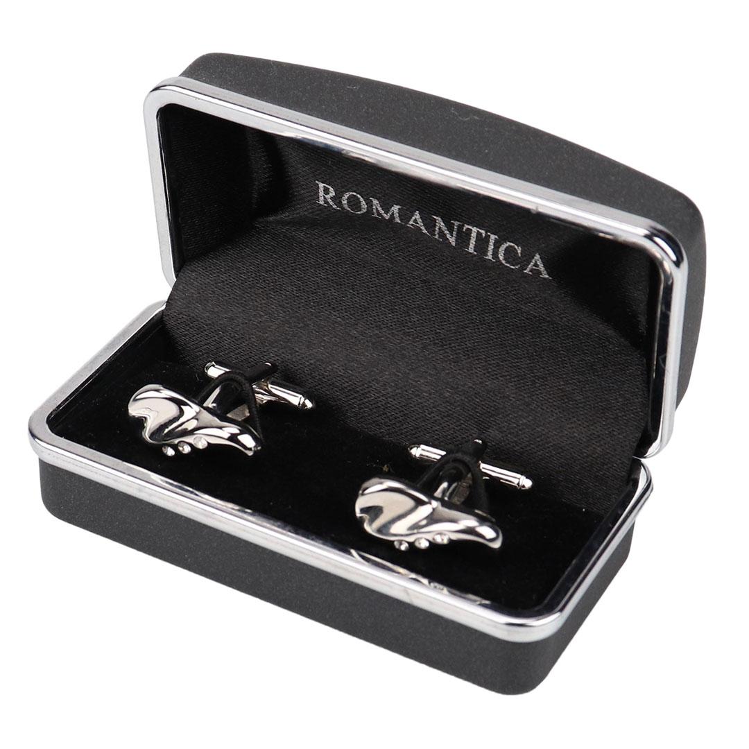 Чоловічі запонки під срібло Romantica S3001, фото 1