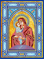 Схема для вишивання бісером на натуральному художньому холсті "Ікона Пресвятої Богородиці "Почаївська"