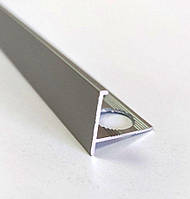 Алюмінієвий Г-подібний профіль для плитки до 12 мм ХАП12 срібло  L-2.7 м