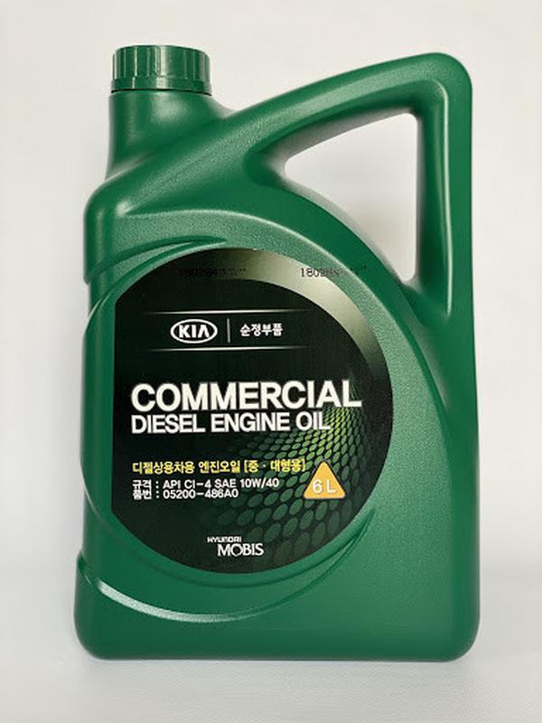 Олія ДВС 10W-40 Commercial Diesel CI-4 6 л Mobis 05200-486A0, фото 1