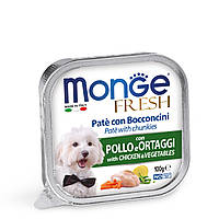 Monge Dog Fresh Adult Паштет з куркою й овочами для собак усіх порід 100 г