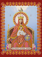 Схема для вишивання бісером на натуральному художньому холсті Ікона «Божа матір Державна»