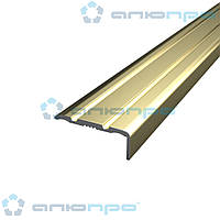 Алюминиевый порожек анодированный угловой 23,5х19 ПАС-1355 Золото 0,9 м декоративный порог для ступеней, углов