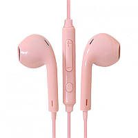 Навушники дротові Hoco M55 вкладиші з мікрофоном Pink