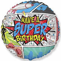 Фольгована кулька коло Super Birthday 18" Flexmetal