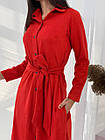 Жіноча замшева сукня 505 (42-44, 46-48, 50-52) (квіта: кава, червона, чорна) СП, фото 7